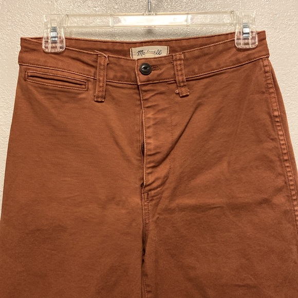 Madewell Warm Coffee Emmett High-rise Cropped Wide Leg Utility Casual Jeans 3342 - Picture 3 of 10